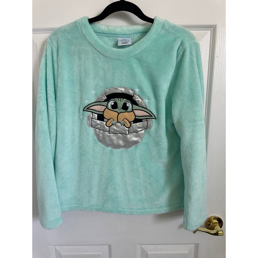 Disney Star Wars The Child Grogu Plush Fleece Long Sleeve Sleepshirt Kids cute!